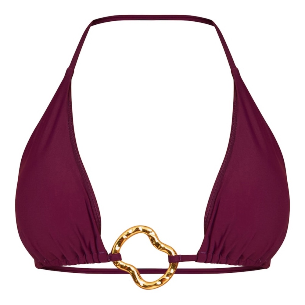 PrettyLittleThing - Purple Trim Detail Triangle Bikini Top & Bottom + Sarong - Picture 3 of 6